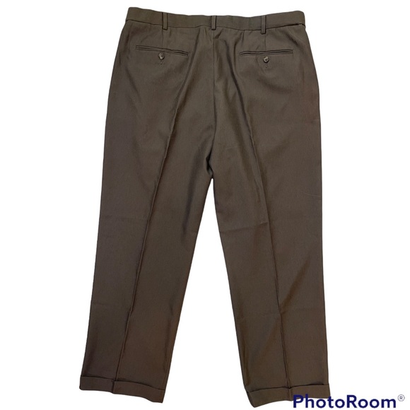 Croft & Barrow Brown Pleat Front Dress Pants 40 X 32 - Picture 3 of 10
